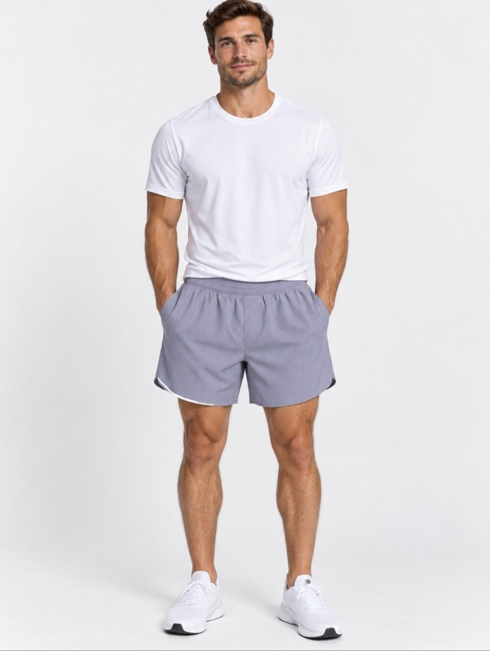 Lululemon Men’s Blue Gray Perforated Running Shorts Reflective Size S